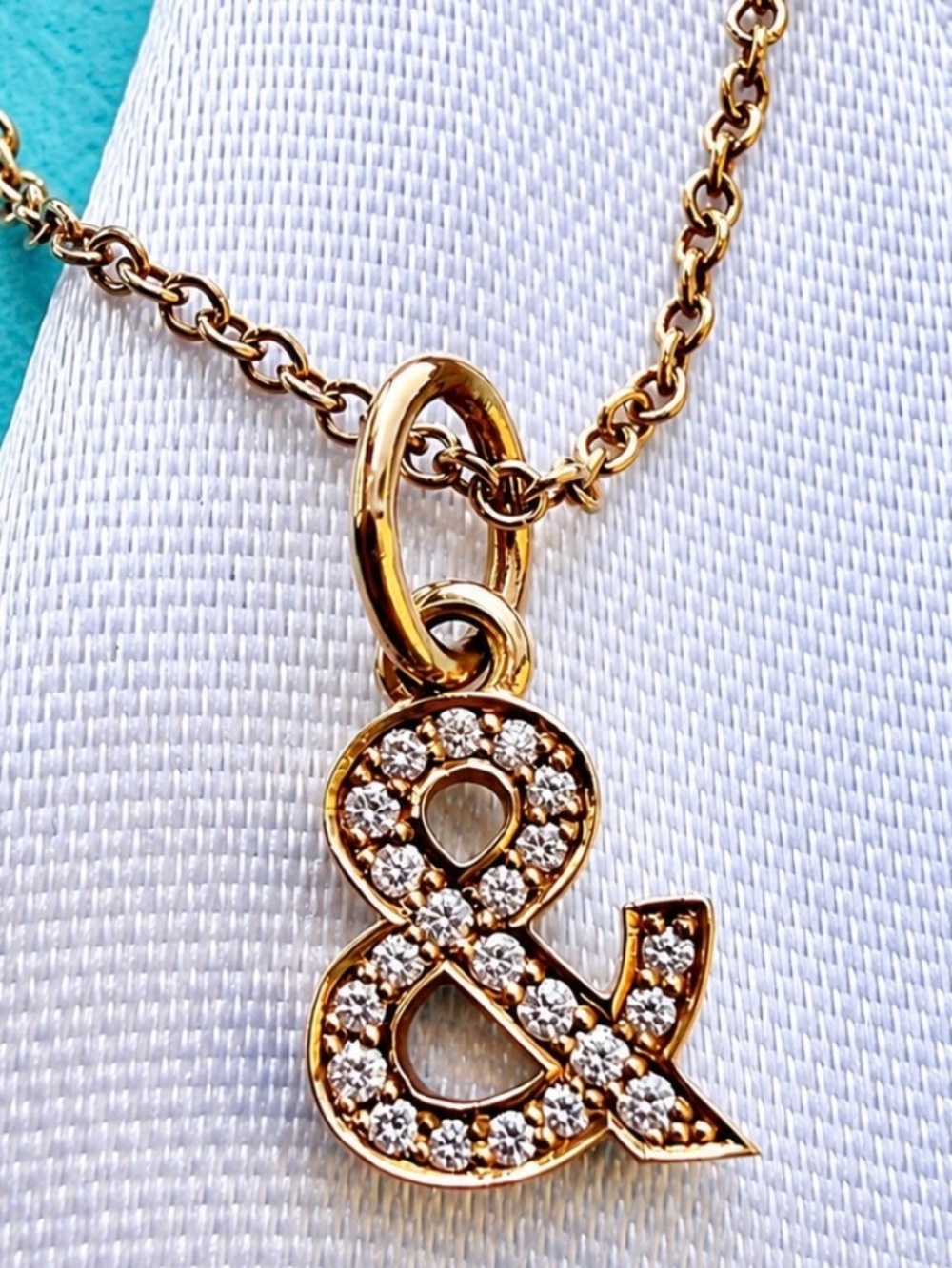 Tiffany & Co 18k Rose Gold Ampersand with Diamonds, 16-18"